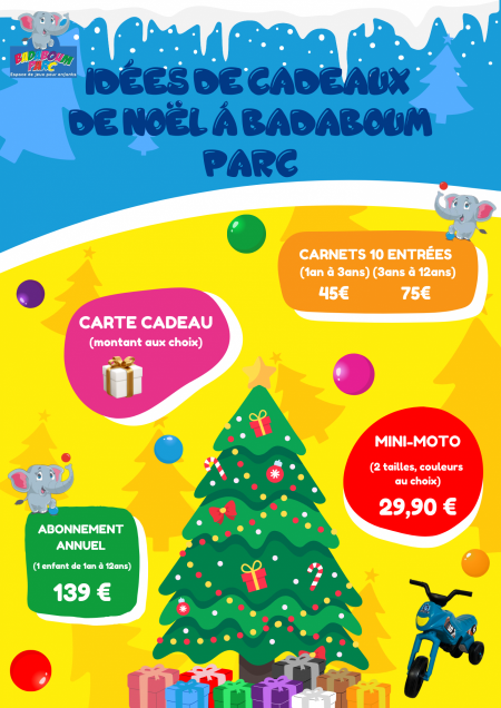 IDÉES CADEAUX DE NOËL à BADABOUM PARC !
