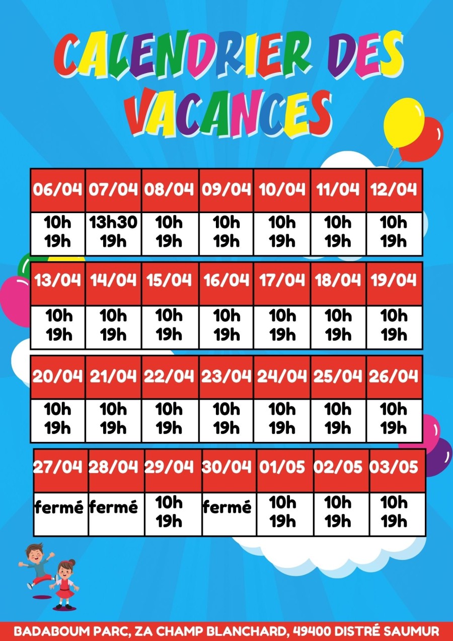 Vacances de P&acirc;ques !