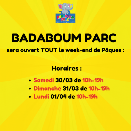 Horaires Week End de P&acirc;ques !